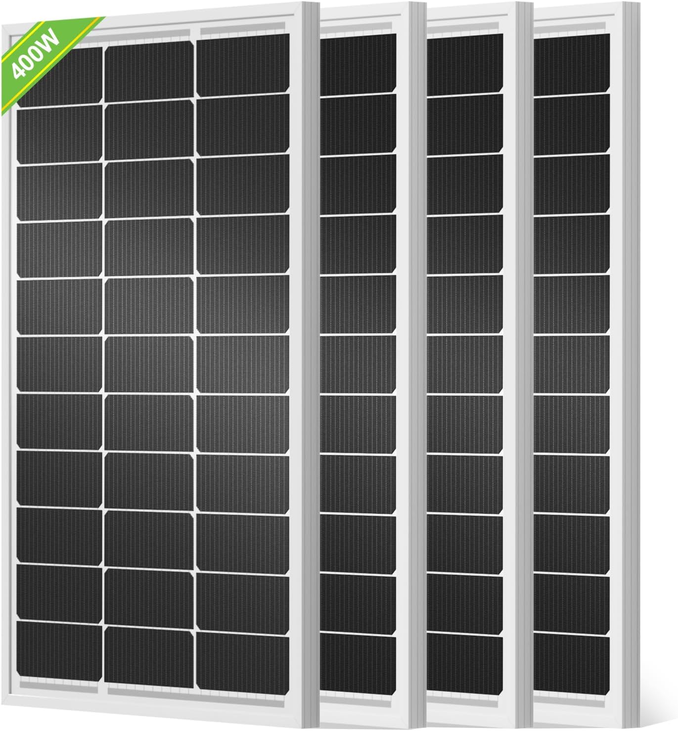 400W Solar Panels 4 Pack 100W 12V Monocrystalline Module for Off-Grid Photovoltaic Power for Home Camping Boat Shed Caravan