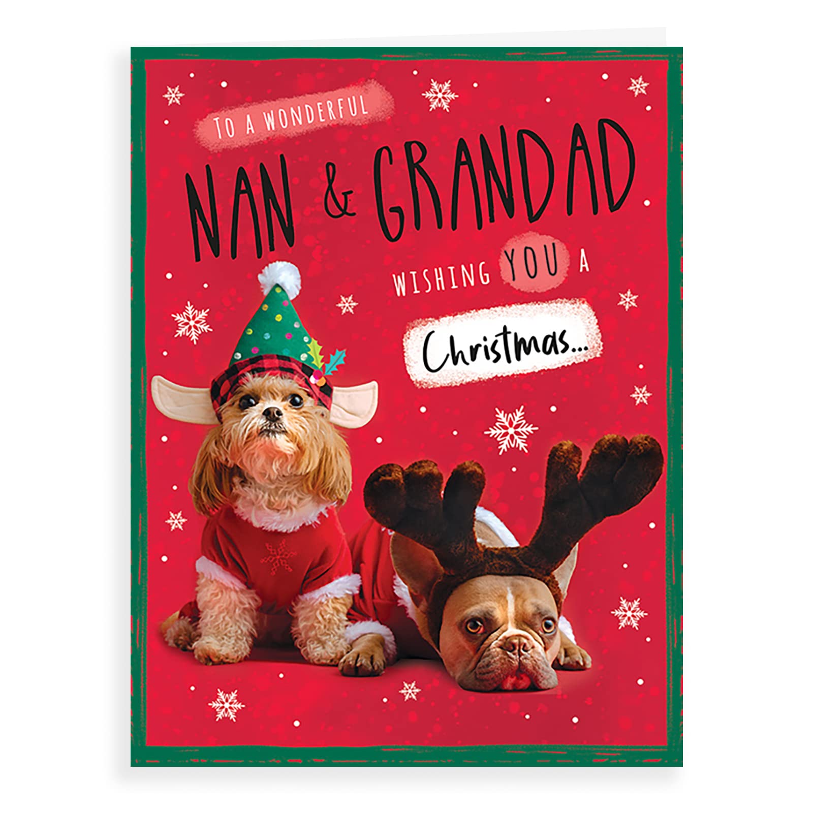 Piccadilly Greetings Character Christmas Card Nan & Grandad - 8 x 6 inches