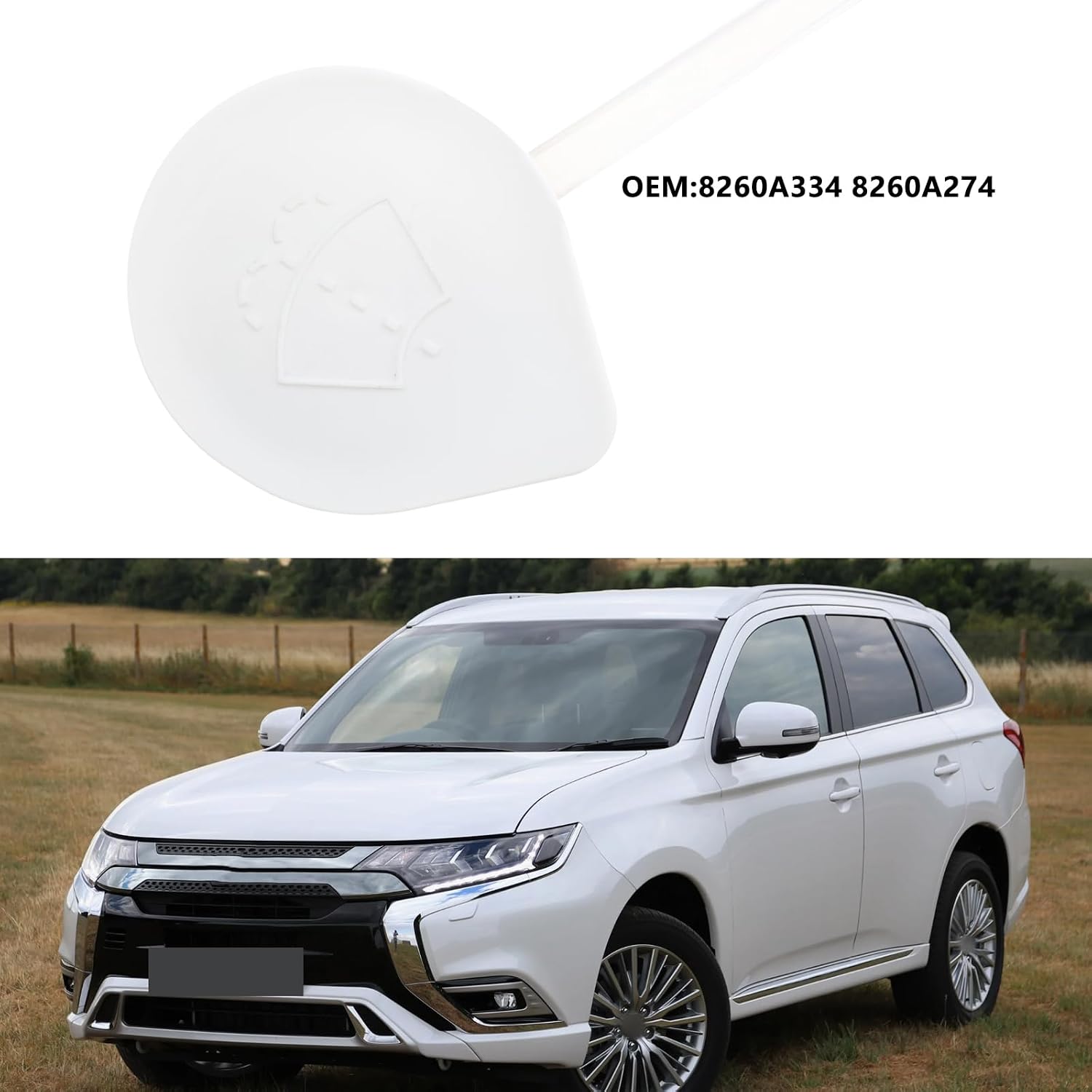 Windshield Washer Tank Cap 8260A334 8260A274 Compatible with Outlander Sport 2007-2020 White