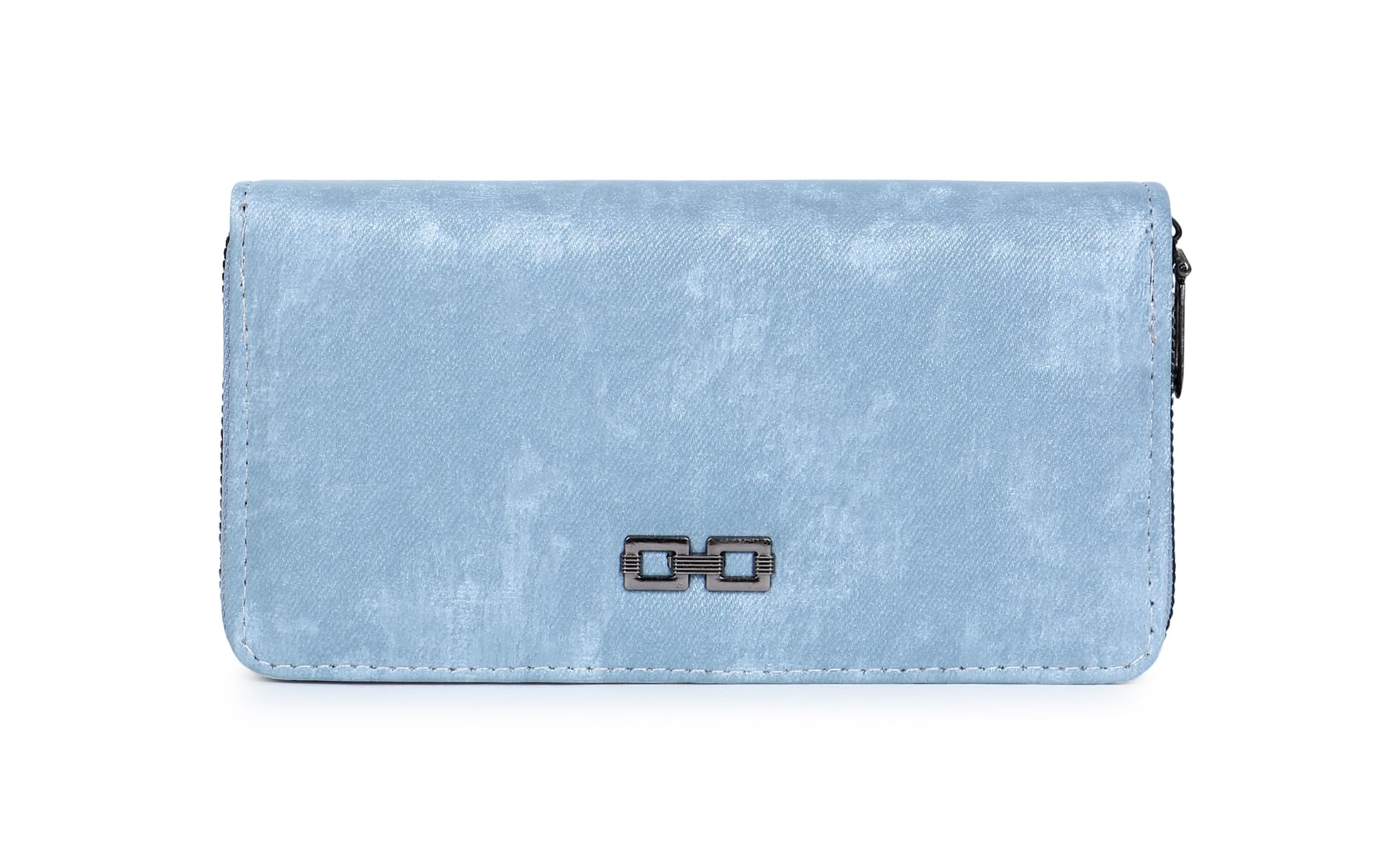 Women's Double Zipper Clutch Wallet Purse – Large Capacity Faux Leather Long Wallet with Card Slots, Cash Compartments & Phone Holder, Gift for Girls, 19 x 10 x 5 cm, Light Blue-image-44