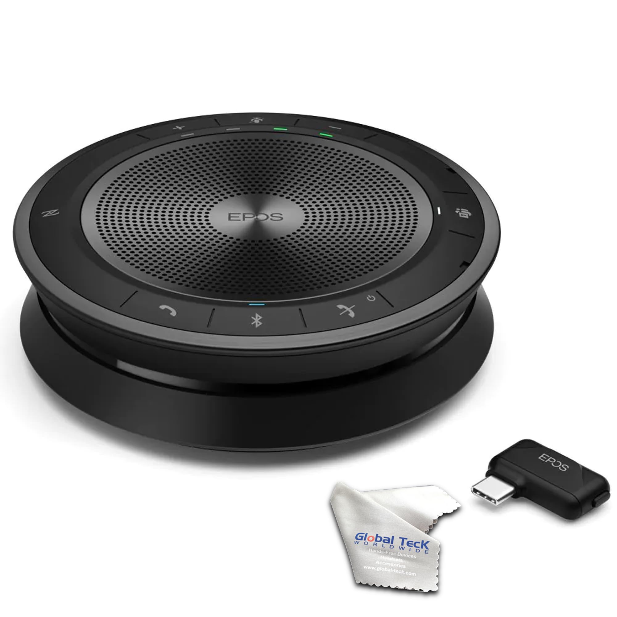 Sennheiser EPOS Expand 40+ UC Wireless Portable Bluetooth Speakerphone with USB-C Connection, BTD 800 USB Bluetooth Dongle - GTW Bundle with GTW Microfiber Cloth and Global Teck Gold Support Plan