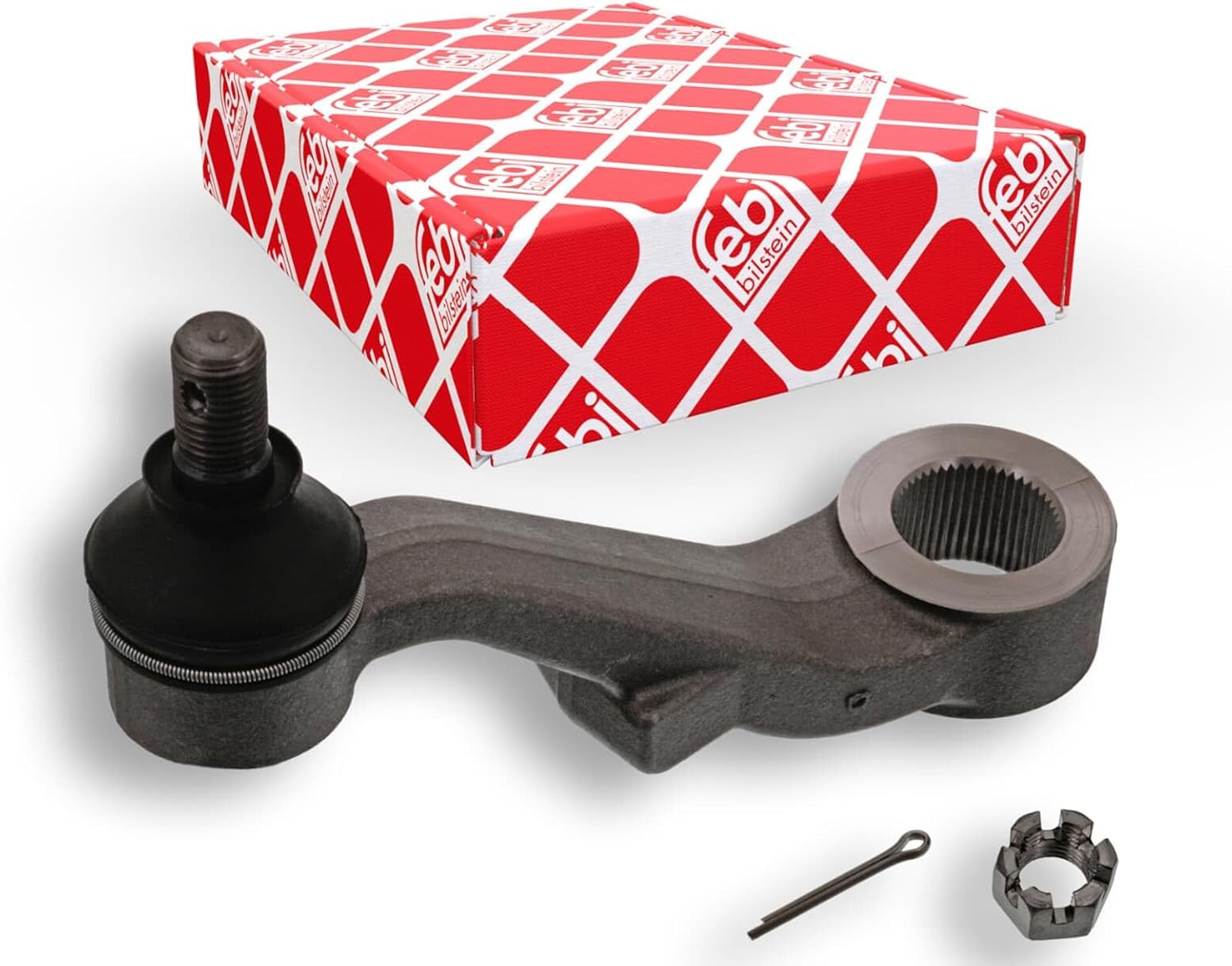 febi bilstein 43199 Pitman Arm with castle nut and cotter pin, pack of one
