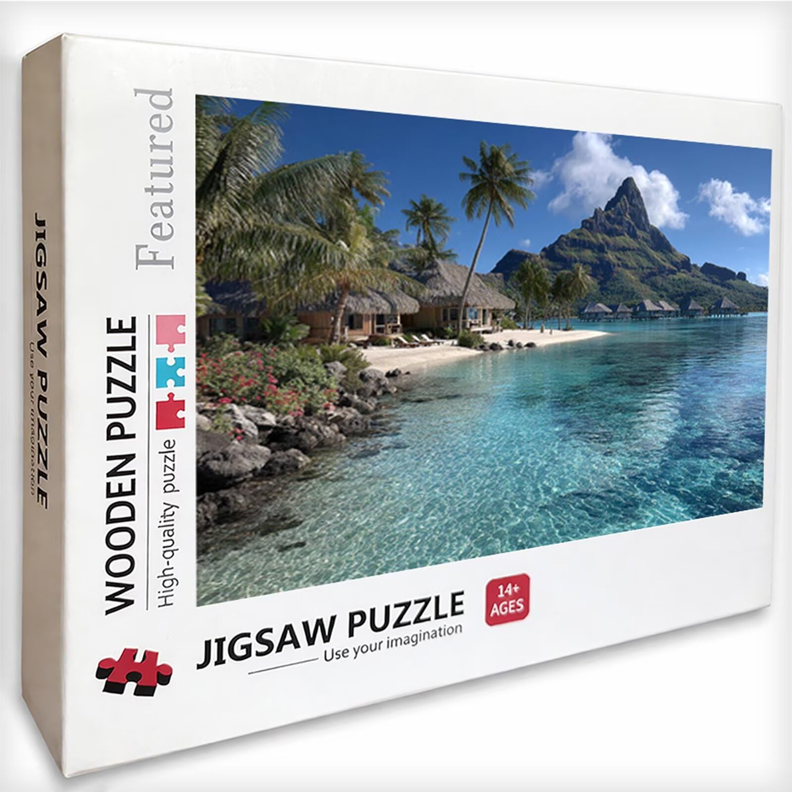 Górskie drewniane puzzle 2000 sztuk, widok na morze puzzle dla dorosłych z pudełkiem 99 x 70 cm, łamigłówki, dla mężczyzn kobiet nastolatek, kreatywne gry logiczne, dekoracja domu, I-8562