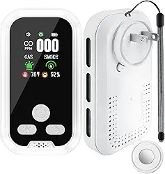 Detector De Monóxido De Carbono E Fumaça De Parede Plug-In 5 Em 1, Alarme De Fumaça, Detector De Gás Combustível, Medidor De Umidade E Temperatura Com Tela Hd, Essencial Para Casa, Viagens,