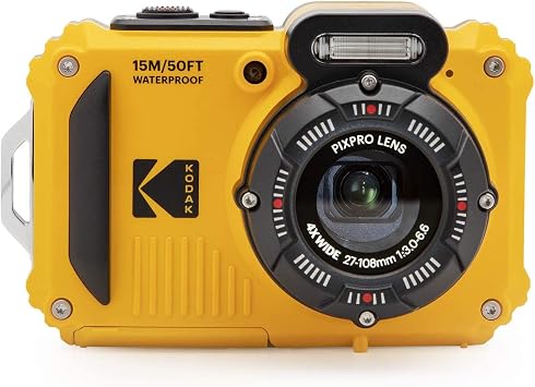 Kodak PIXPRO WPZ2 Rugged Waterproof 16MP Digital Camera with 4X Optical Zoom with Koah Nostrand Gadget Bag with Accessory Kit, 32GB UHS-I microSDHC, and Floating Strap Bundle (4 Items)