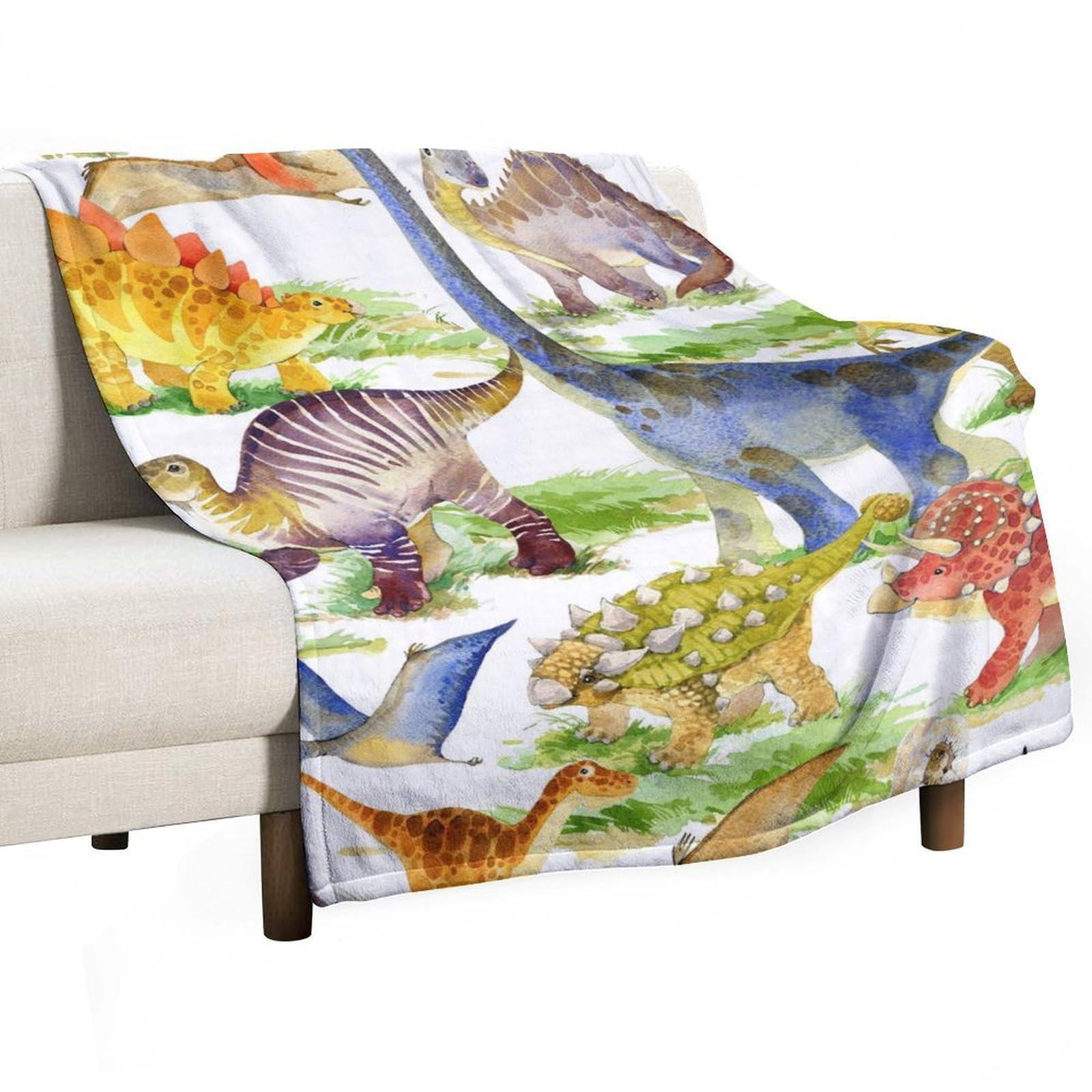 MHYRAC Flannel Blanket, Dinosaur Dragon Throw Blanket for Couch Sofa Bed Office, Soft And Comfortable Without Pilling