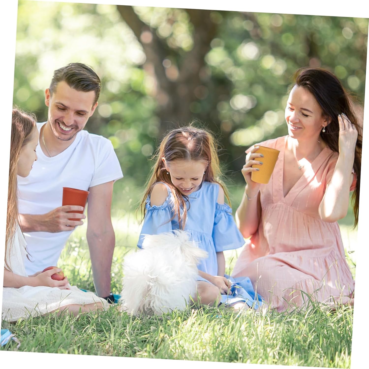 Zerodeko 1Set Portable Wheat Straw Tableware of Reusable Dinnerware Kit for Camping Picnics Outdoor Use Lightweight Easy to Clean Safe Material Compact Storage