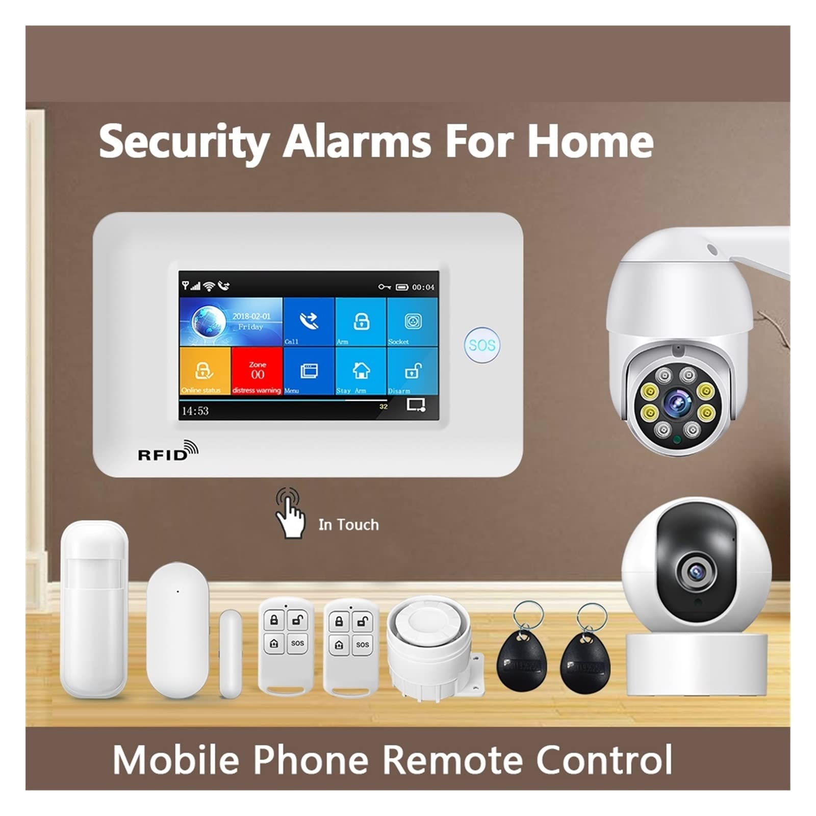 TUYA Smart Security Allarmi for la casa Wireless Home Alarm APP Telecomando compatibile Per casa e garage(L)