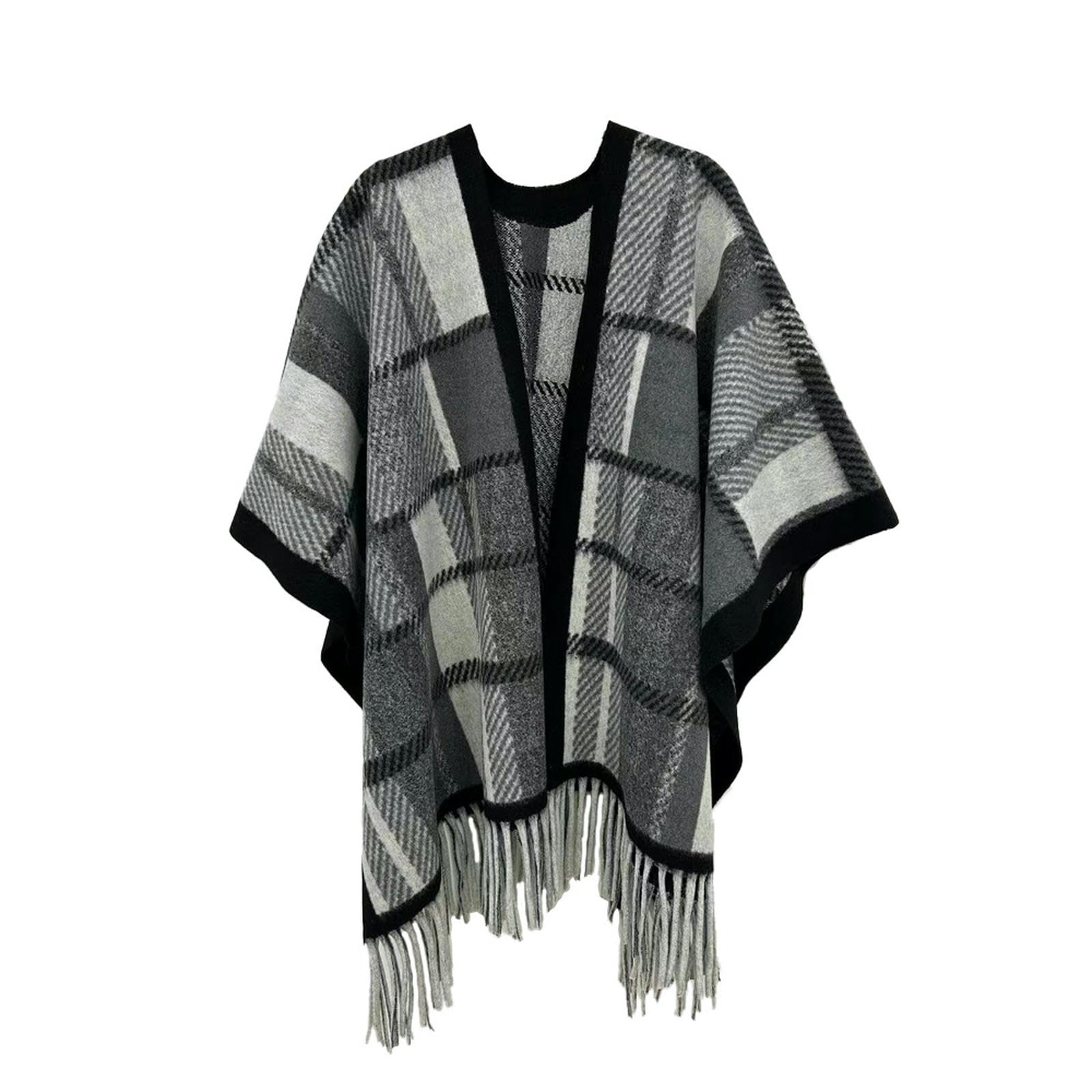 Sciarpa Donna Autumnio Femminile E Inverno da Viaggio Inchiostro Scialno di Pittura A Fessura A Forma di Scialle di Sciarpa A Maglia-c