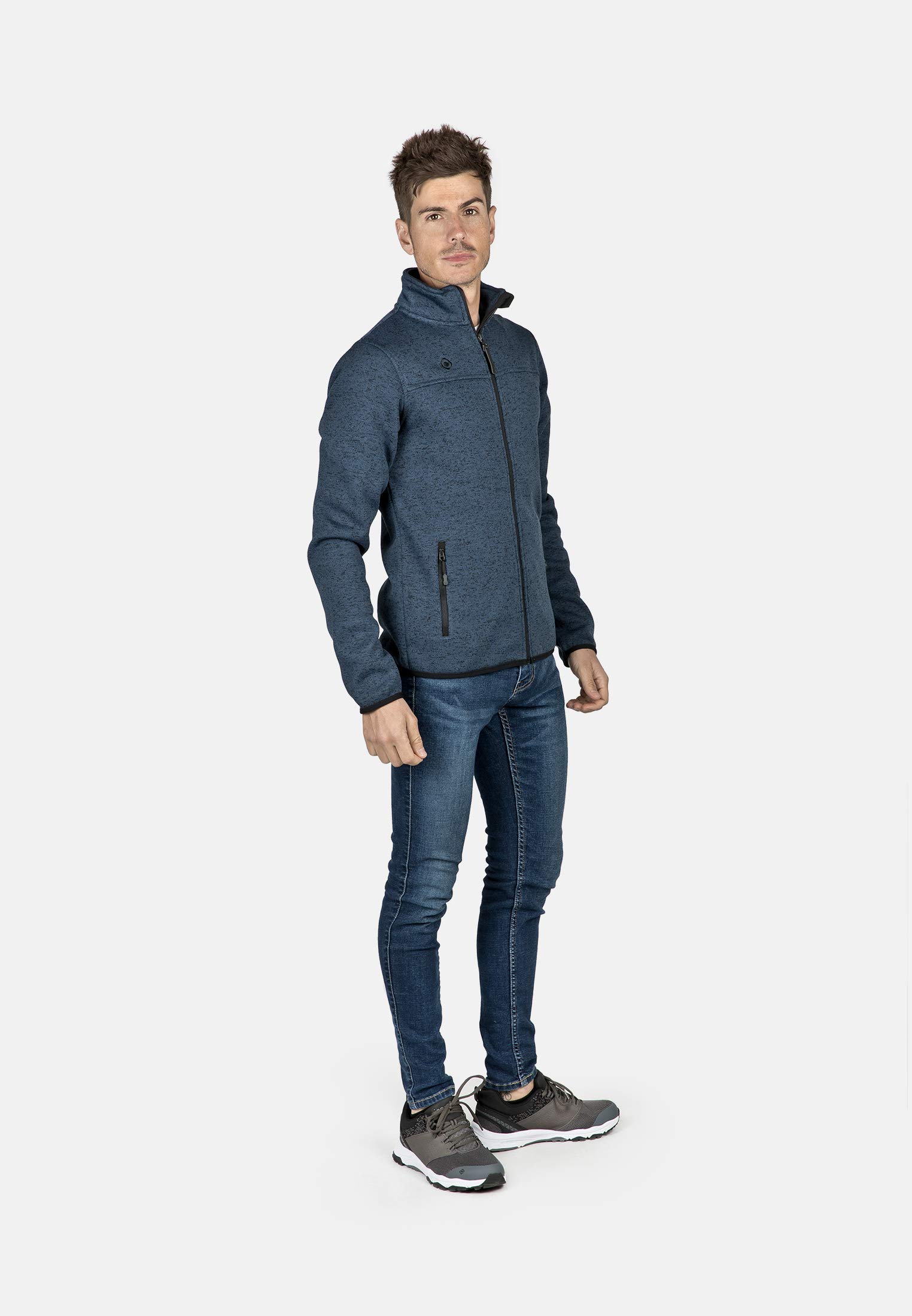 IZAS SAMAUN M Giacca in Pile a Maglia per Uomo con Collo Alto e Tasche Ventrali. Tessuto di Qualità e Confortevole per Mantenere il Calore. Abbigliamento Termico da Montagna e Trekking