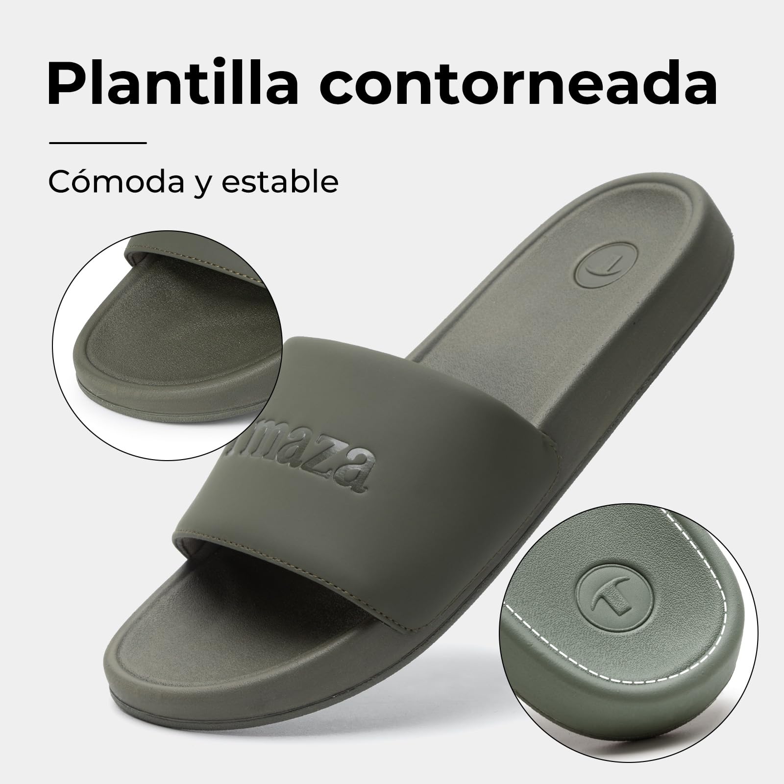 Sandalias Hombre, Chanclas Cómodas con Tira Ancha, Sandalias Planas con Suela Suave para Casa, Calle, Verano y Tiempo Libre 39-45