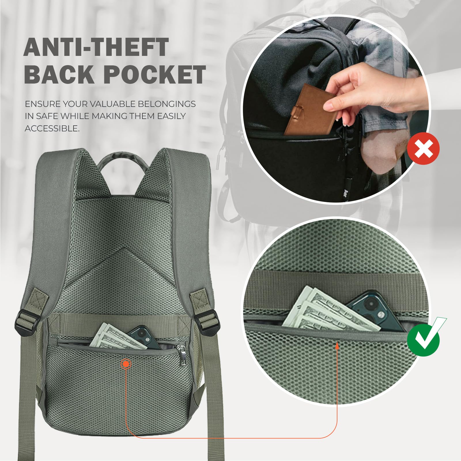 VMIKIV Zaino 40x30x20 per Zaino Ryanair 40x20x25 Zaino da Viaggio Aereo Bagaglio a Mano per Wizz Air Borsa Donna Uomo per Vueling Aereo Zaini da Viaggio Antifurto Piccolo Borsone da Cabina per Scuola