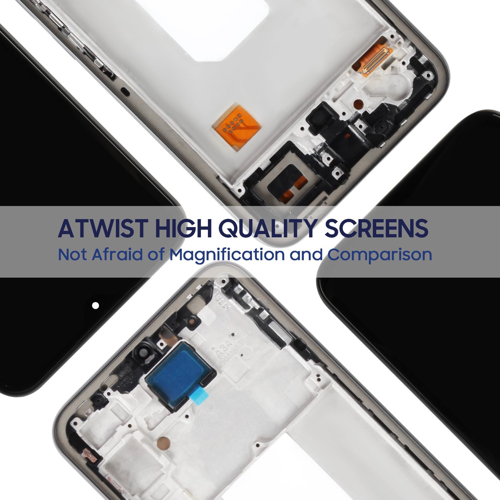 Reparo Écran Replacement pour Samsung Galaxy A34 5G LCD Display pour Galaxy A34 5G A346 LCD Écran Tactile Numériseur Verre Full Assemblé avec Kit de Réparation SM-A346B SM-A346B/DS (Noir avec Cadre)