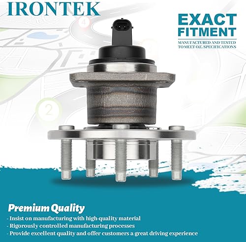 Miniatura 5 de IRONTEK Buje de rueda trasera y conjuntos de rodamientos 512003x2 se adapta a Chevrolet para Malibu para Buick para Cadillac para Oldsmobile para