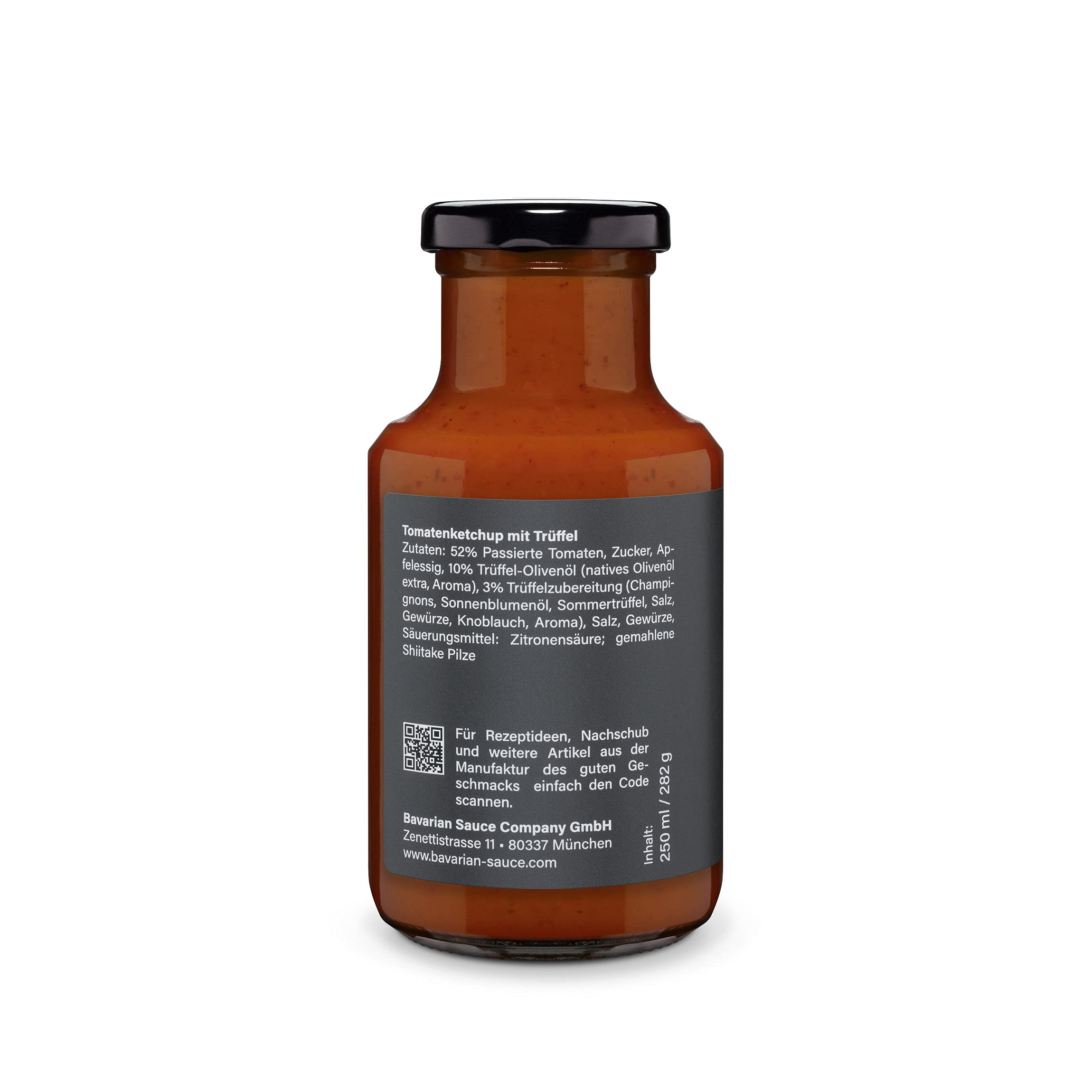 Bavarian Sauce Company Gourmet-Trüffel-Ketchup 6x250 ml | Fruchtiger Trüffel-Tomaten-Ketchup | Deutsche Herstellung | Lecker zu Pommes, Burger & Gegrilltem | Ideal für Feinschmecker