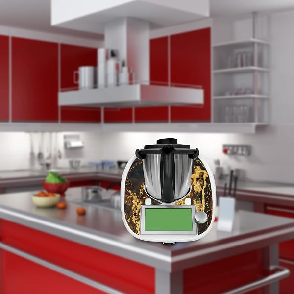 Adesivo protettivo decorativo compatibile con robot da cucina Bimby TM6, accessorio da cucina, impermeabile, autoadesivo RX042 (16 polvere dorata) - 5