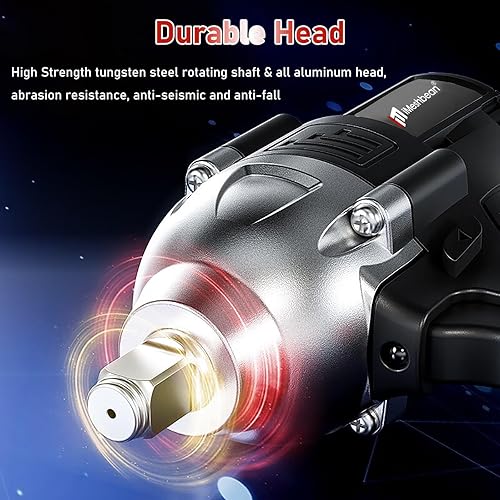 Miniatura 3 de Kit de llave de impacto inalámbrica de 21 V, motor sin escobillas, par máximo de 800 N.M, llave de impacto eléctrica inalámbrica con 2 baterías de