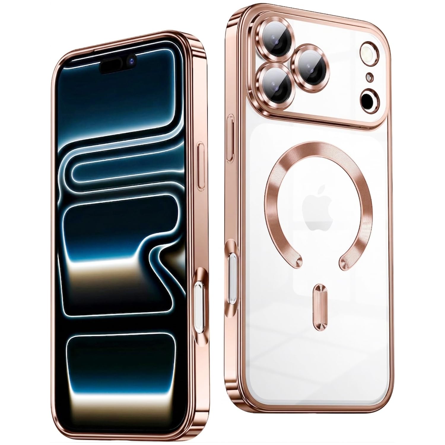 VONZEE Electroplating Transparent Clear Logo Back Cover TPU Compatible with iPhone 17 Pro Max / 18 Pro Max, Compatible with Magsafe, Full Body & Individual Camera Protection |Desert — Amazon image 7