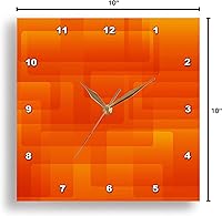 Vista 8 de 3dRose Naranja brillante sobre rectángulos redondeados naranja abstracto - reloj de pared, 10 por 10 pulgadas (DPP_213735_1)