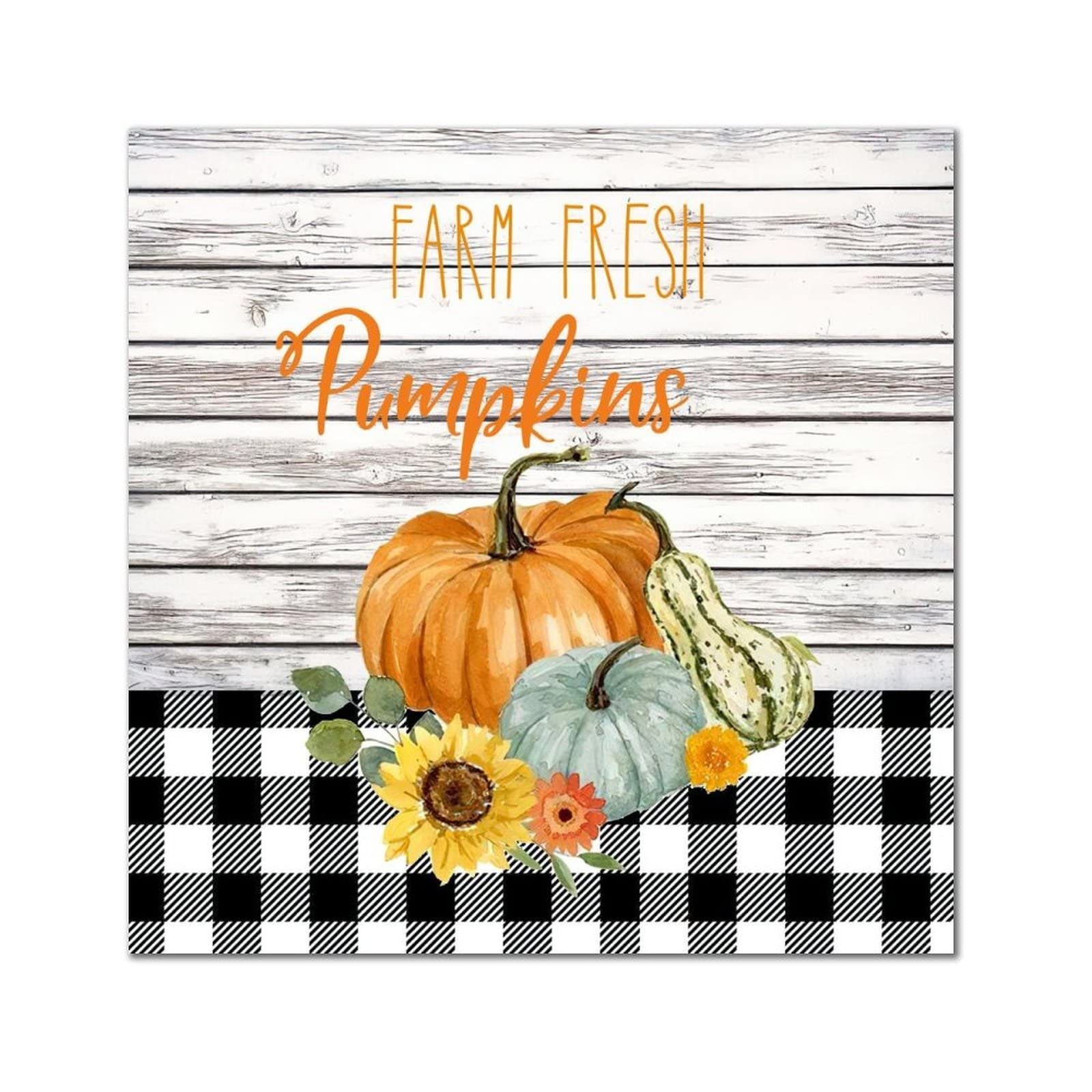 Panneau mural citrouille bois Farm Fresh : idée cadeau crémaillère