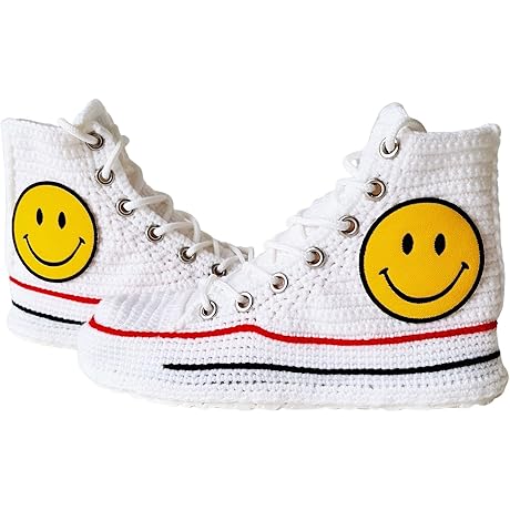 Comfy Personalized Emoji Love Heart Crochet Slippers for Valentine's Day Bliss