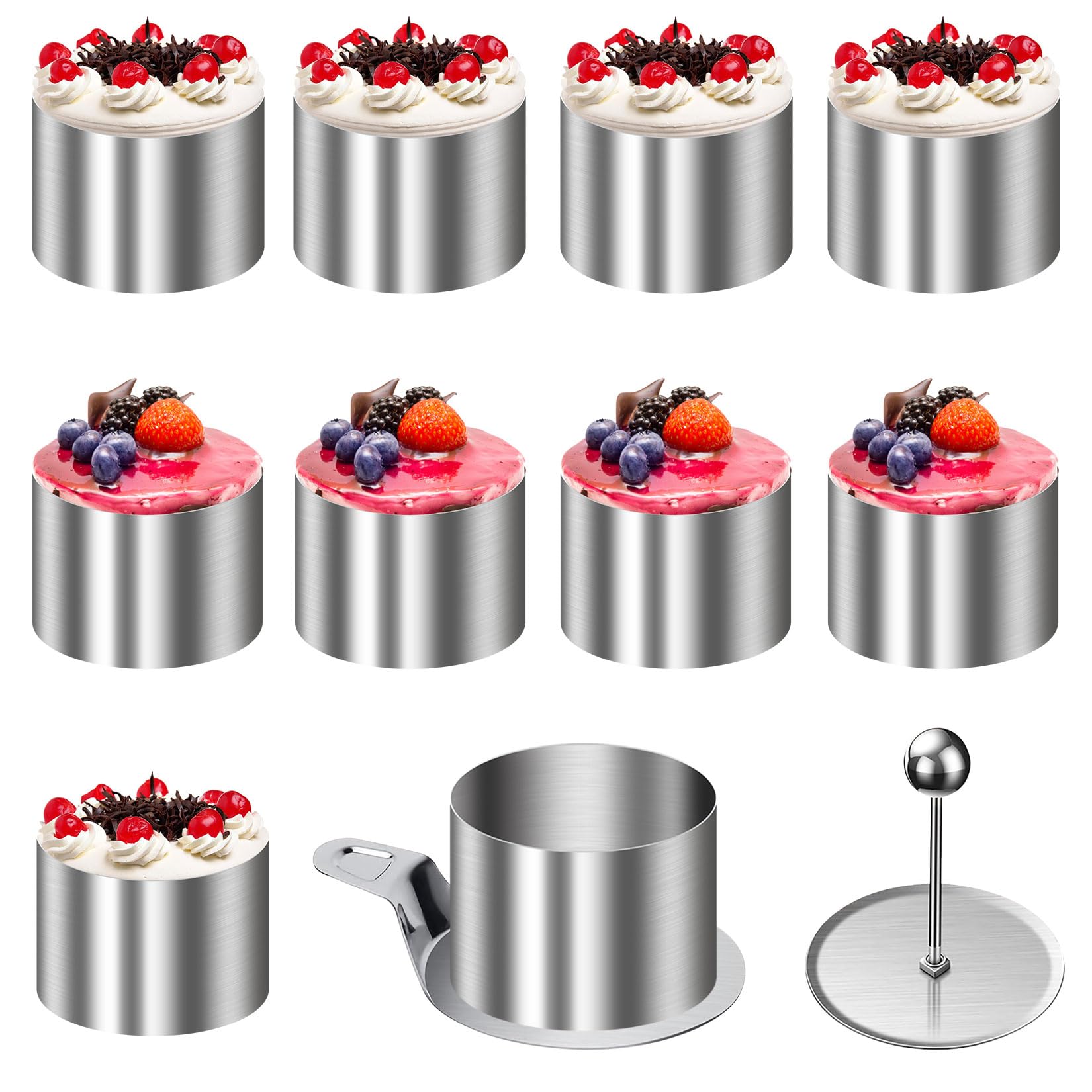 Anneaux de dressage Ø 8 cm en acier inoxydable robuste avec poussoir de précision
