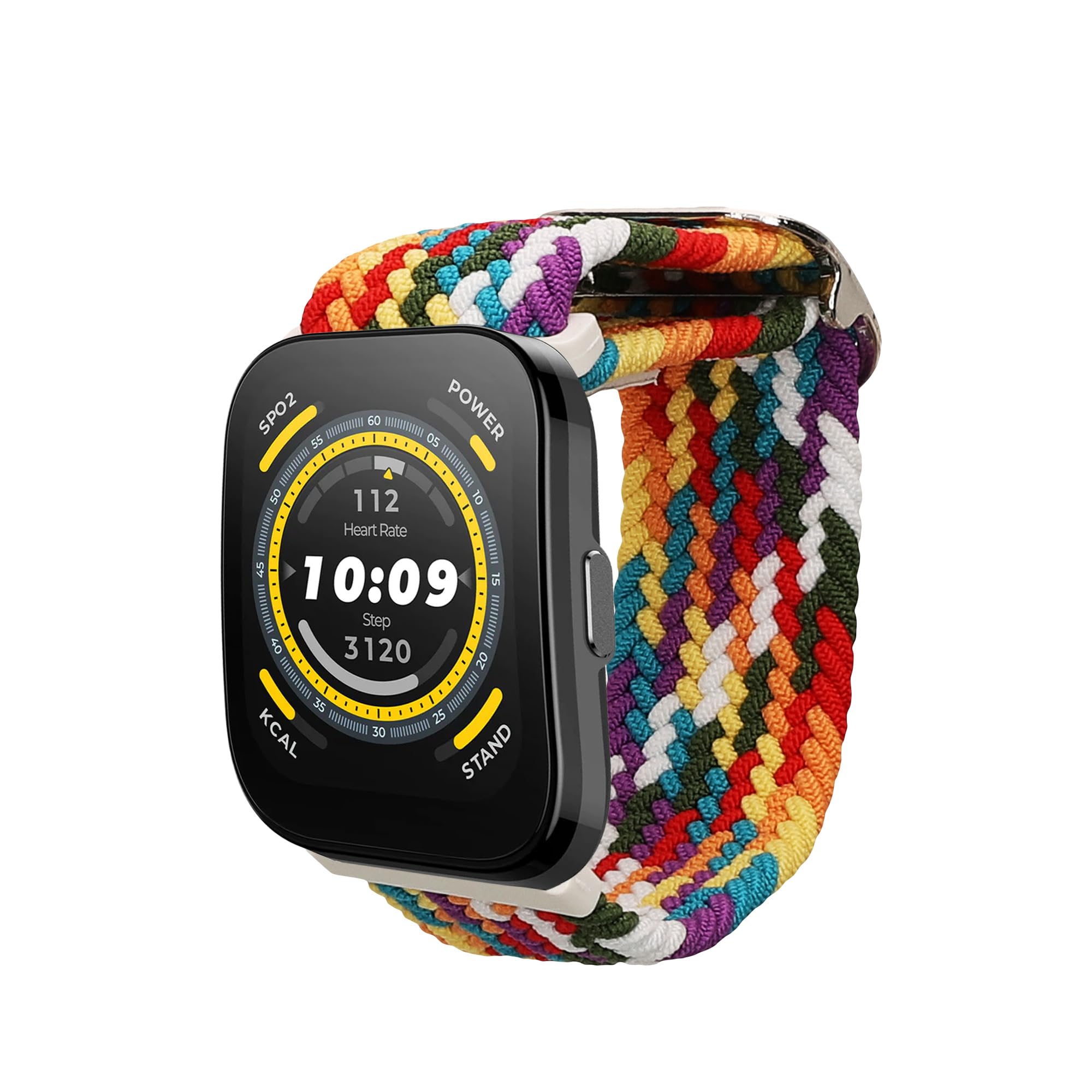 kwmobile Pulsera compatible con 22mm Amazfit Bip 6 / Bip 5 Unity/Bip 5 / GTS 3 / Balance 2 / Helio Strap - Correa de nylon para fitness tracker - negro