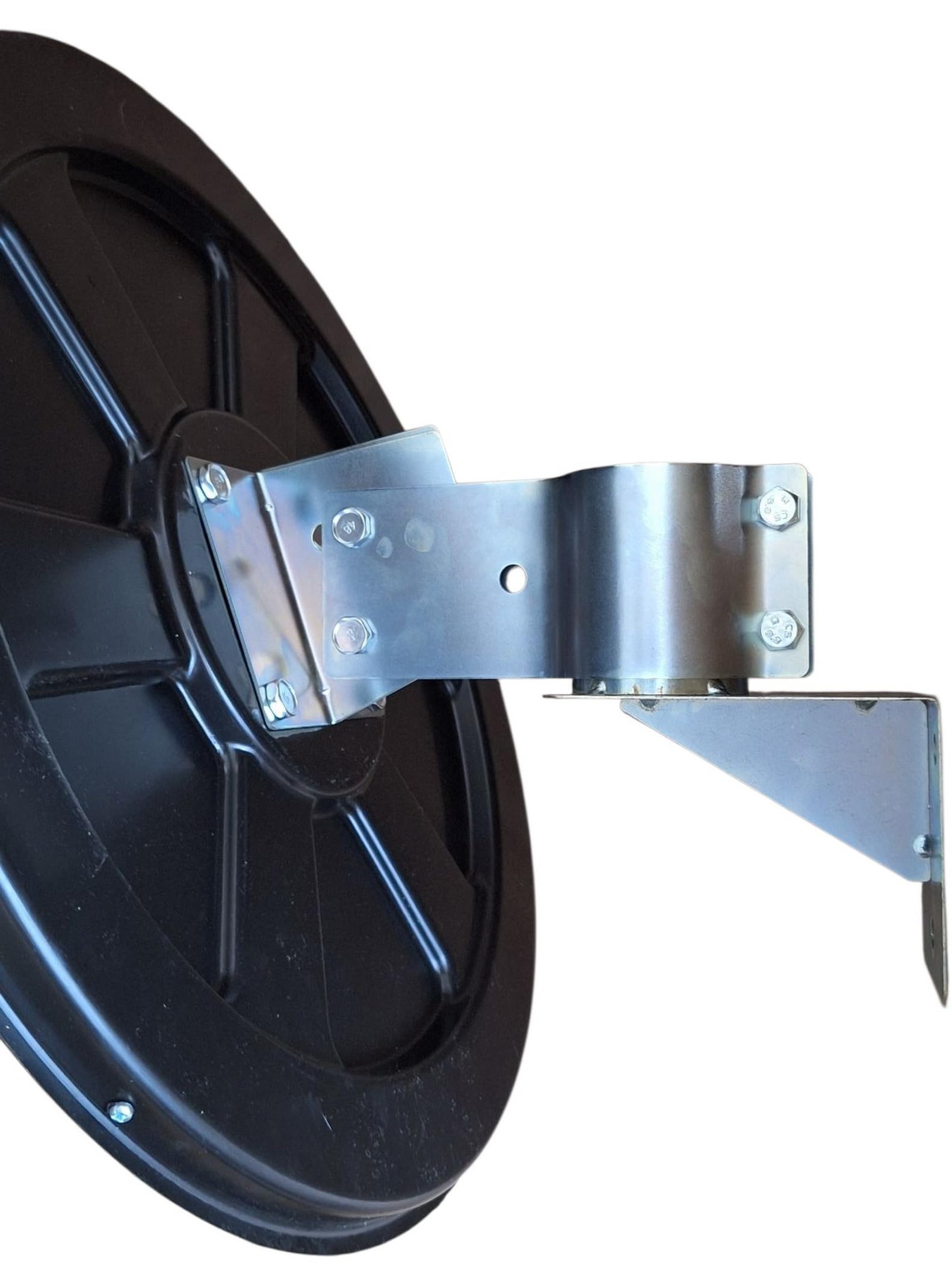 FERRETELIX® Espejo Convexo Exterior 45 cm con Visera y Soporte de Pared | Seguridad en Garajes, Calles, Naves Industriales y Parkings