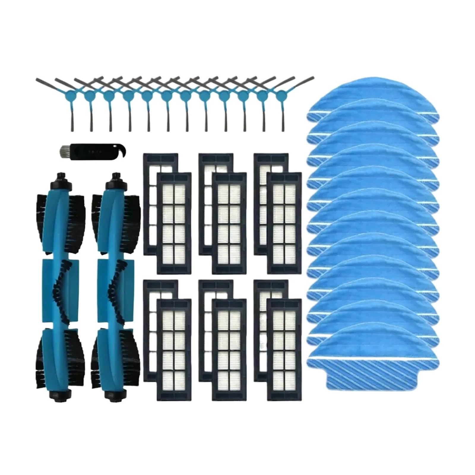 Wischpad, Bodenwischtuch, Kompatibel for FSLH, 1 X VXVC03-Roboter-Staubsauger, Hauptrolle, Seitenbürste, Filter, Wischpad, Lappenteile