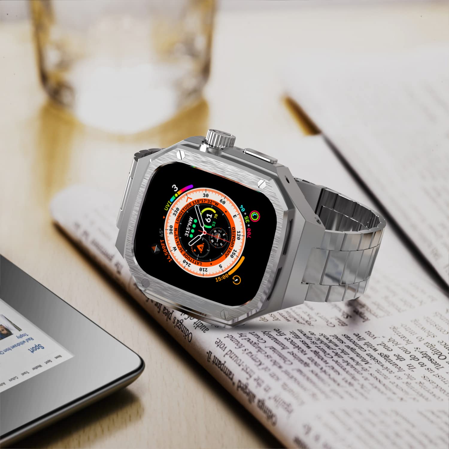 Amazon.co.jp: Apple Watch バンド 49mmメタル ケース アップル 