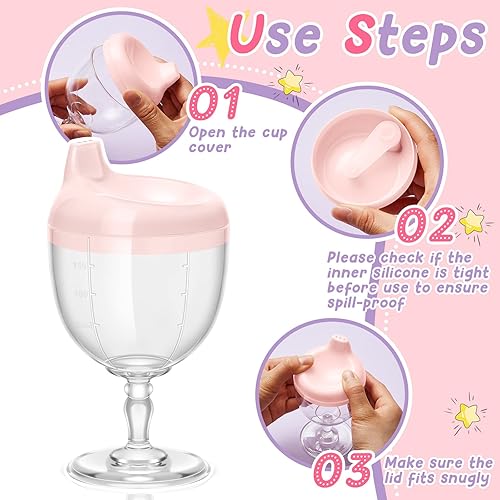 Miniatura 4 de Irenare Copas de plástico para beber, 2 unidades, sin derrames, copa para beber, copa para beber, copa para beber, copa para beber, botella de leche