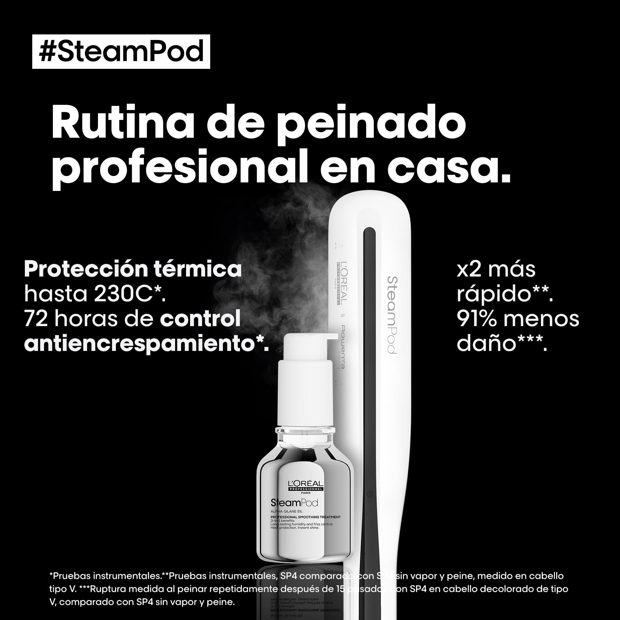 L'Oréal Professionnel Set con SteamPod 3 Plancha Profesional con tecnología de vapor y Sérum SteamPod 3-EN-1, 50 ml