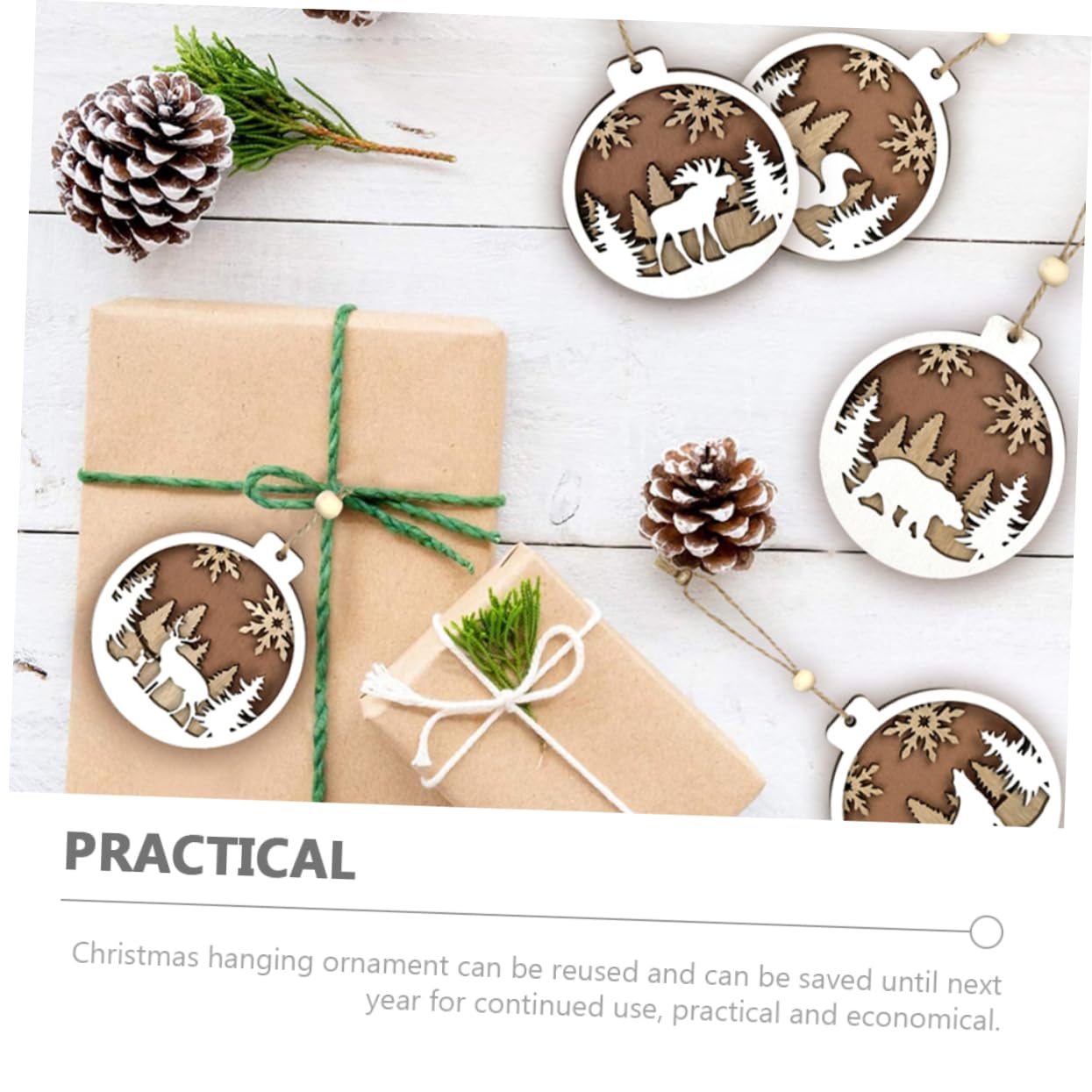 GLEAVI 5 Sätze Hölzerne Geschnitzte Weihnachtsbälle Christbaumschmuck Weihnachtsdekorationen Gnom Weihnachtsbaumschmuck Zum Aufhängen Baum Hängende Ornamente 6 Stück * 5