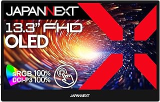 JAPANNEXT 13.3インチ モバイルモニター OLED パネル フルHD 1920x1080解像度 スマートケース付き (USB/Type C/MAC PC対応/スピーカー内蔵 / sRGB100% / 光沢) JN-MD-OLED1331FHDR-T