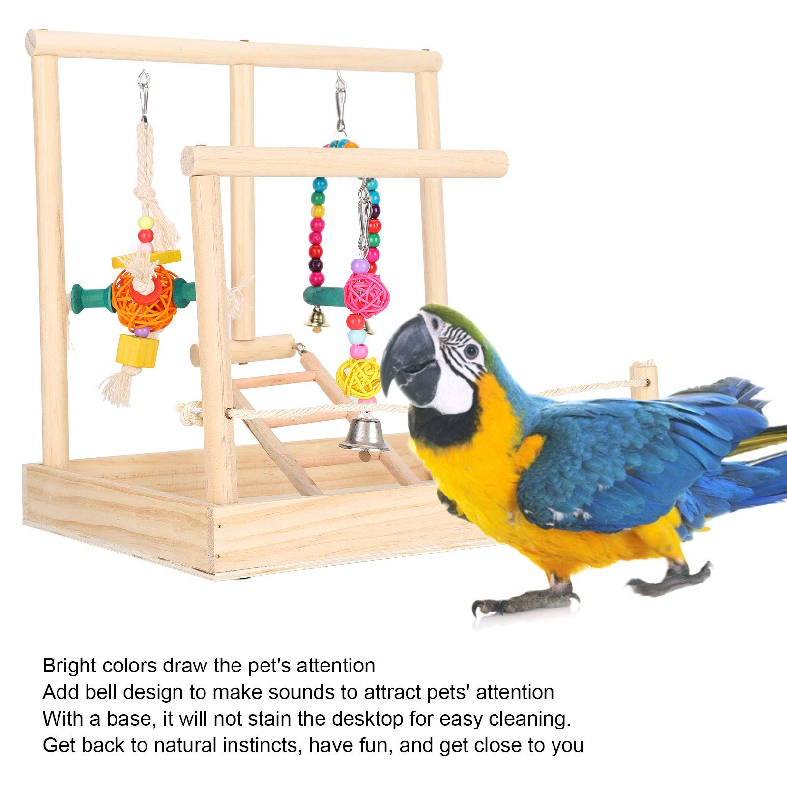 Pet Bird Barsch Plattform Stand, Papagei Spielplatz Vogel Massivholz Stand Vogel Pet Cage Barsch Übung Training Zubehör Sittich Conure