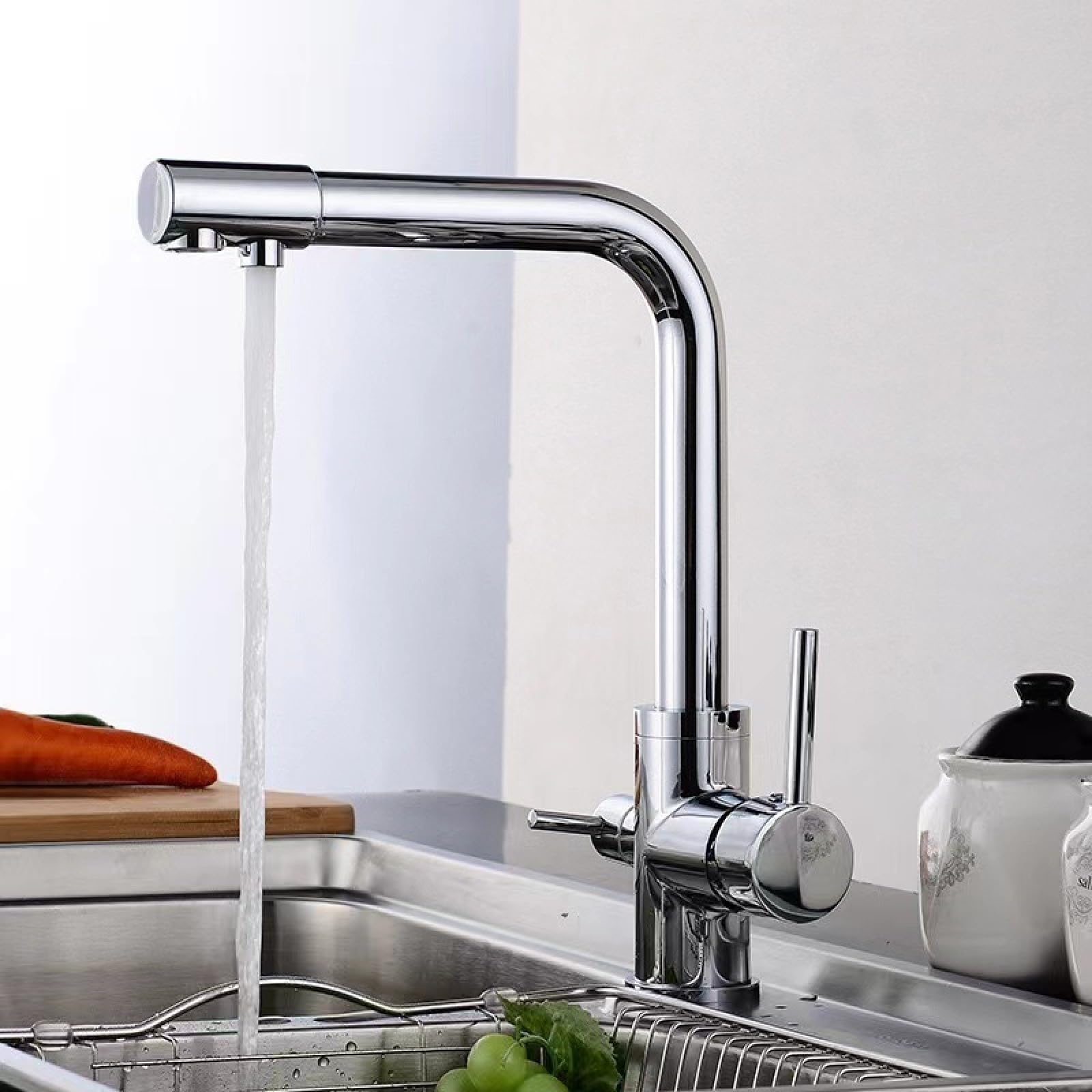 Kitchen Brass Rotating Hot and Cold Water Purification Faucet