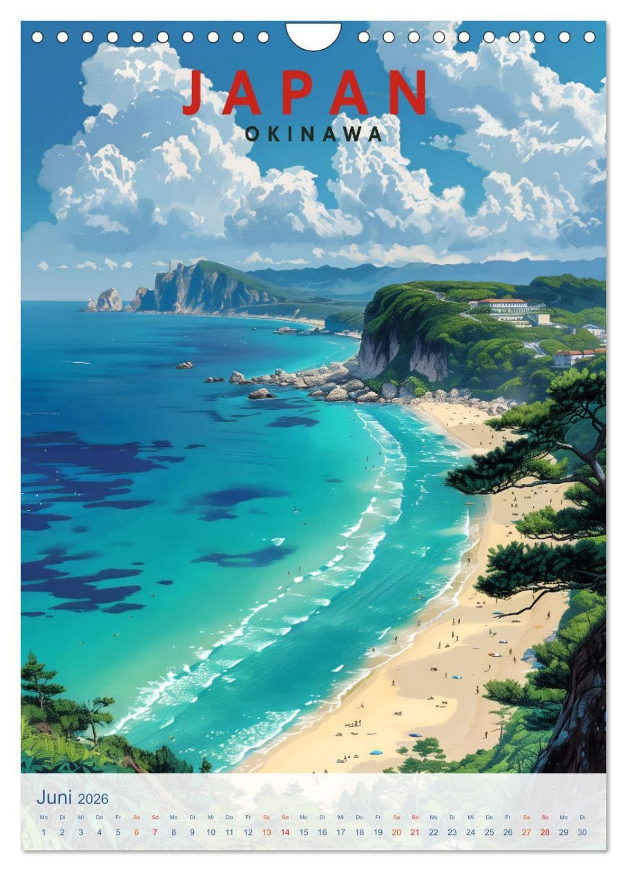 Japan - Old School Poster Style (Wandkalender 2026 DIN A4 hoch), CALVENDO Monatskalender: Eine Sammlung von Poster über Japan in Old School Style (CALVENDO Orte)