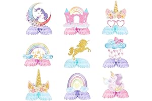 Unicorn Party Decor, Rainbow Unicorn Honeycomb Centerpieces Party Table Decors