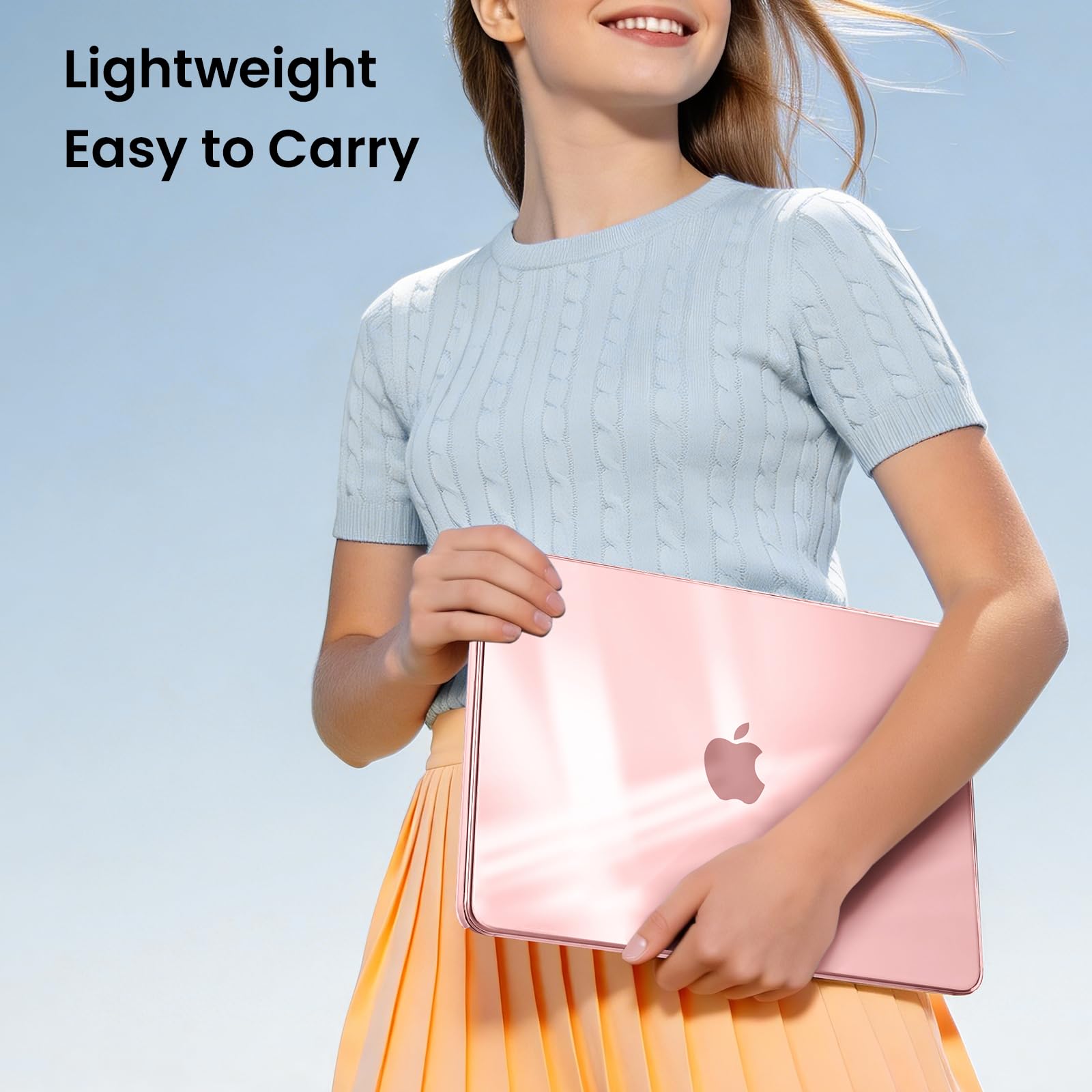 BlueSwan Coque MacBook Neo 13 Pouces 2026 A18 Pro A3404 Étui Rigide Housse Plastique Rose poudré