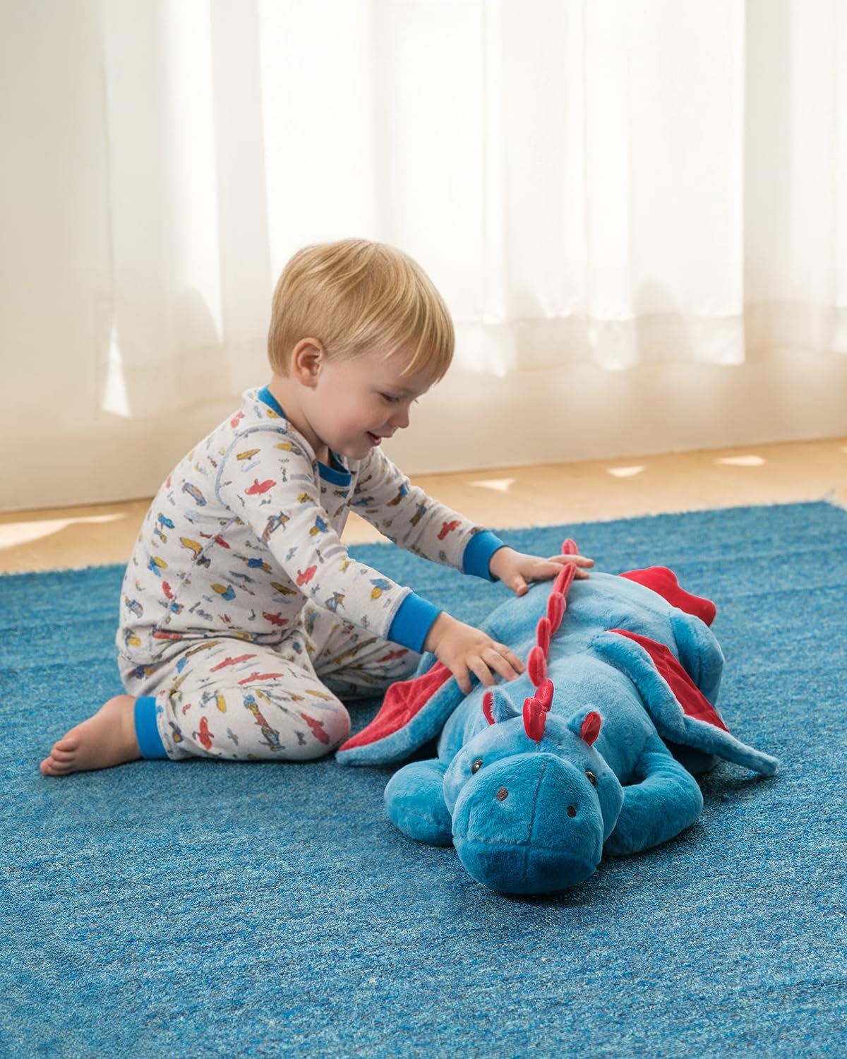 Animal de peluche gigante con peso 2026, 10 libras 35.4 pulgadas, juguete de peluche de dragón suave y pesado, animal de peluche blanco con peso para niños y adultos