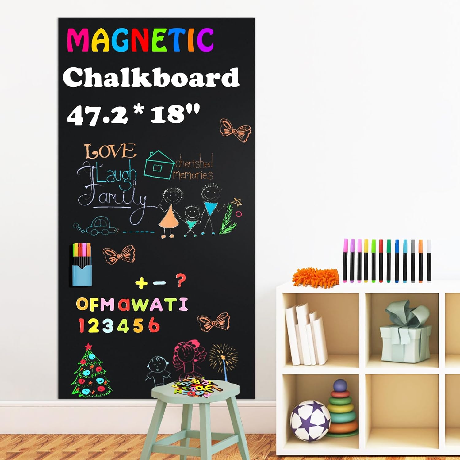 SIMILAR TO Magnetic Chalkboard Contact Paper for Wall, 60\" x 120\" Self-Adhesive Magnet Wall Sheet, Magnetic wallpaper Chalk Board