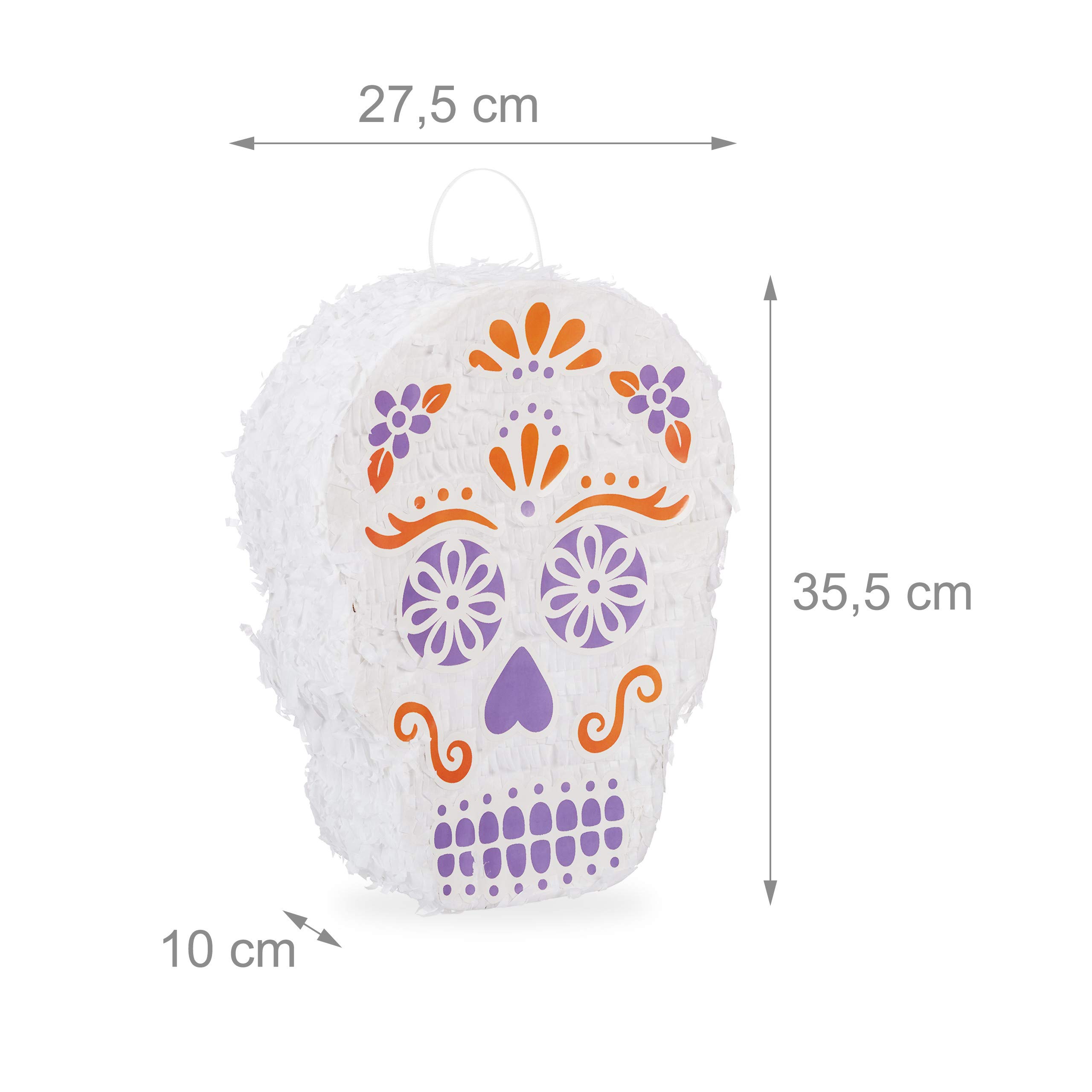 Boland Piñata Tête De Mort 35x25 Cm – Idéale Pour Halloween, Dia De Los Muertos & Fêtes à Thème