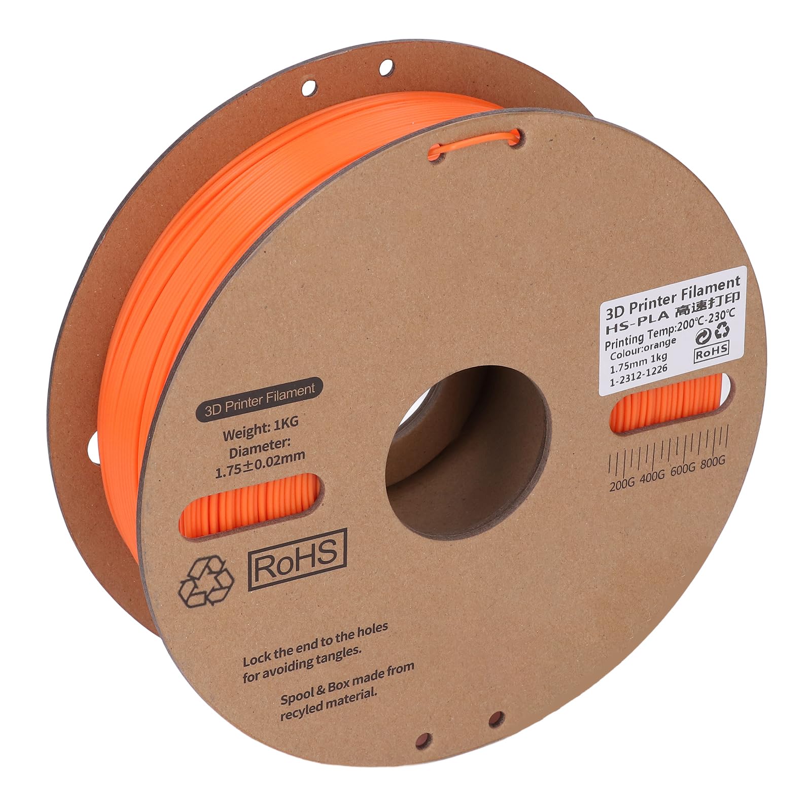 PLA-Filament 1,75 mm Bündel, 3D-Drucker-Filament für Hochgeschwindigkeitsdruck bis zu 600 mm/s, verbesserte Zähigkeit PLA mit hoher Maßgenauigkeit +/- 0,03 mm, kompatibel mit