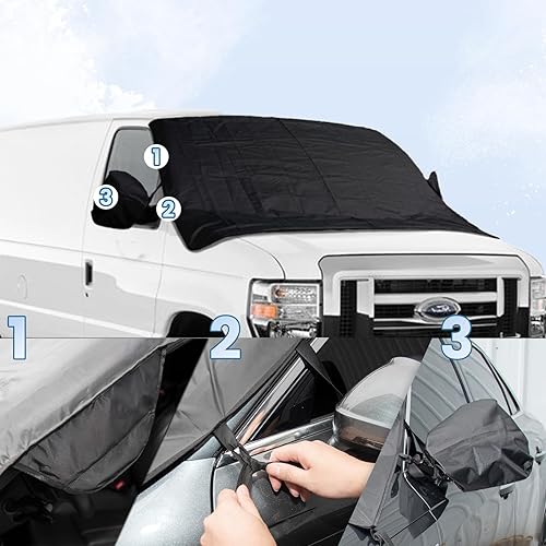 Vista 71 de Cubierta de parabrisas para hielo y nieve para Ford 2015-2024 2025 2026 F150 250/F350 F450 Super Crew Cab, XL XLT Limited Raptor cubierta de Ford