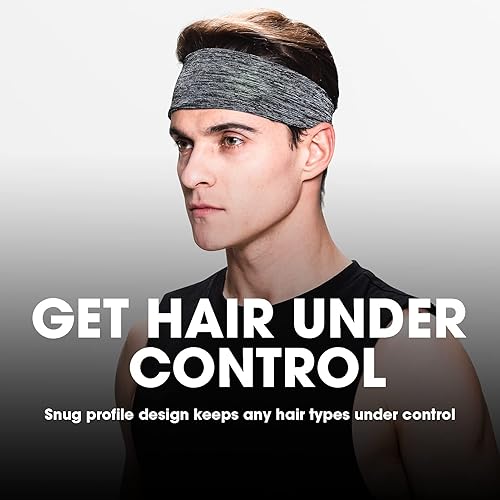 Miniatura 3 de Braylin Bandas para el sudor para hombres, paquete de 12 diademas para hombres, diademas deportivas para hombres, absorben el sudor, antideslizantes