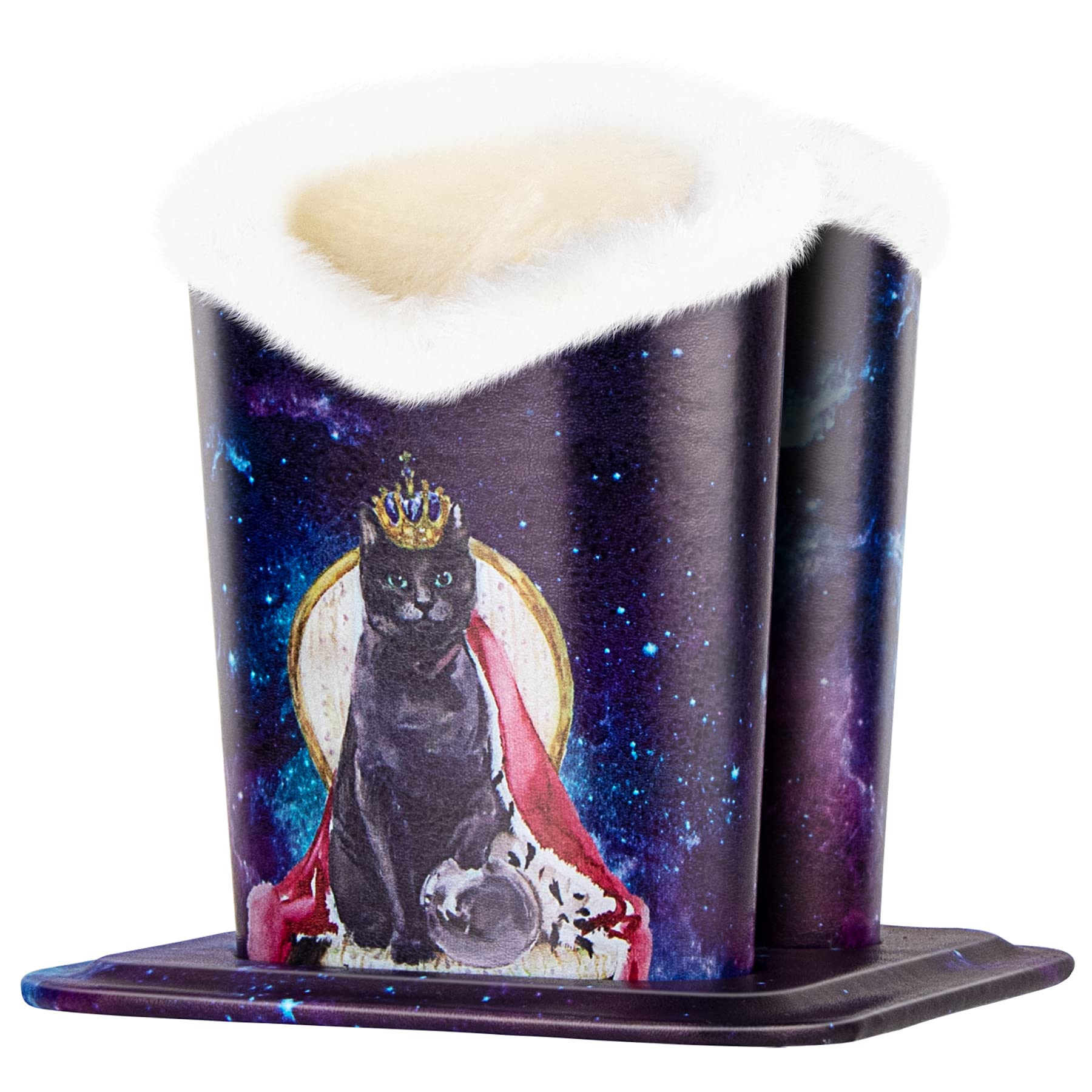 Plush Fluffy Lined Double Eyeglasses Holder Stand Protective Glasses Holder Case Rests Securely on Desk or Nightstand