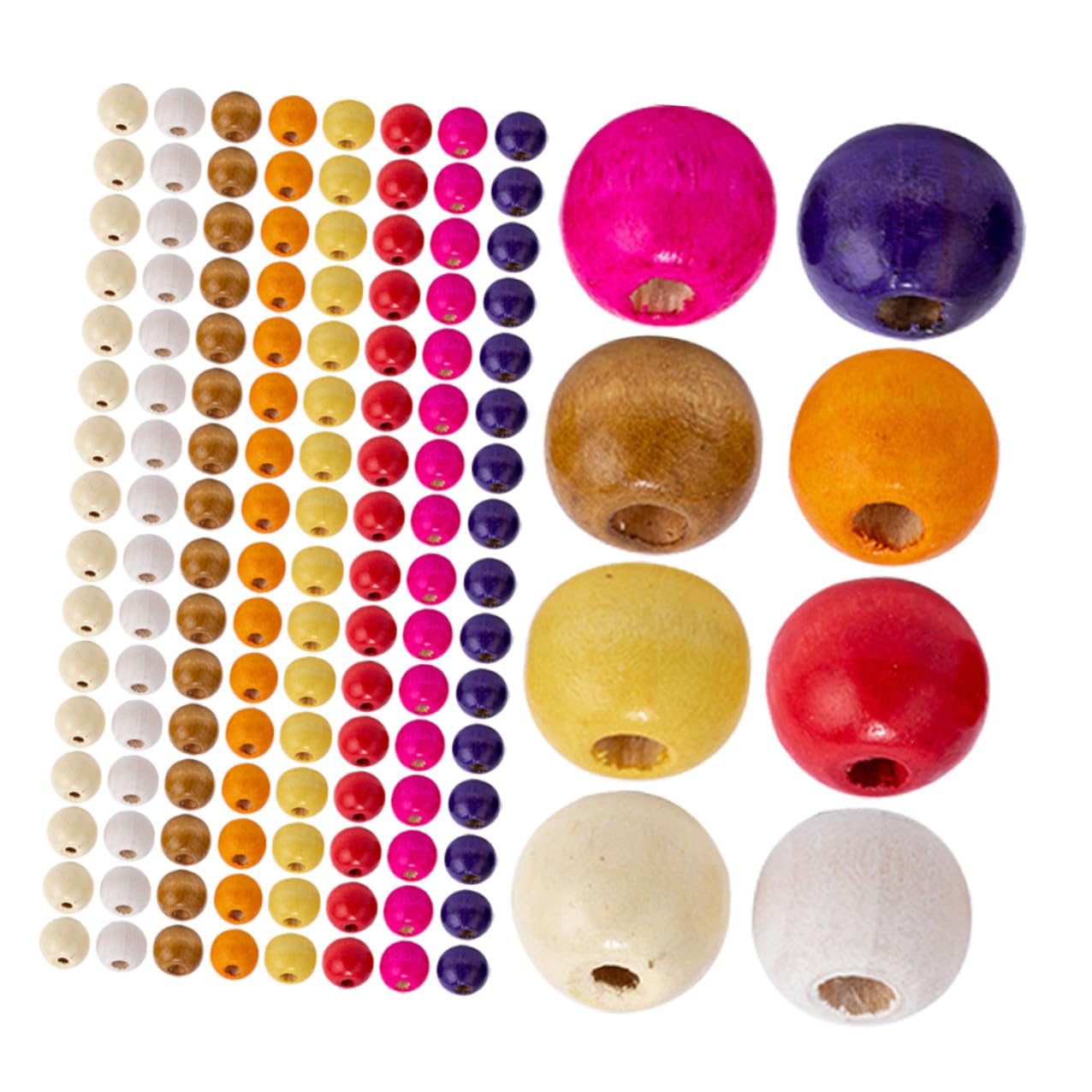 SHINEOFI Perline di Legno Rotonde Colorate per Lavori Artigianali Perline Distanziatrici per Bracciali e Collane Accessori per Gioielli Fai da Te