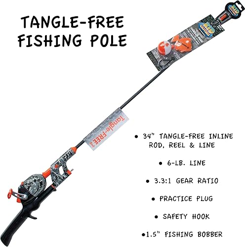 Miniatura 2 de Kid Casters Combo de pesca sin enredos | Carrete Spincast y tapón de práctica de fundición con bobber | Combo sin enredos de 34 pulgadas | Línea de