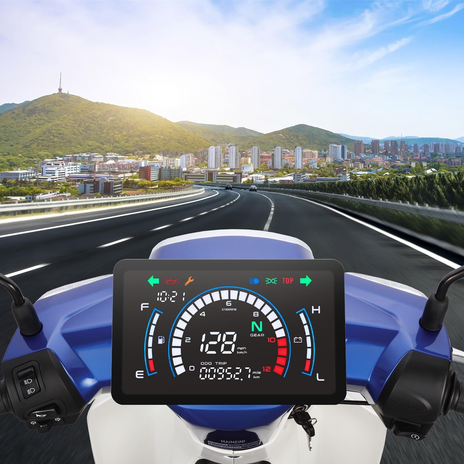 Odómetro digital Odómetro Para Tablero De Instrumentos De Motocicleta, Medidor Digital, Odómetro Para Motocicleta, Pantalla Completa Para EX5 Dream/EX5