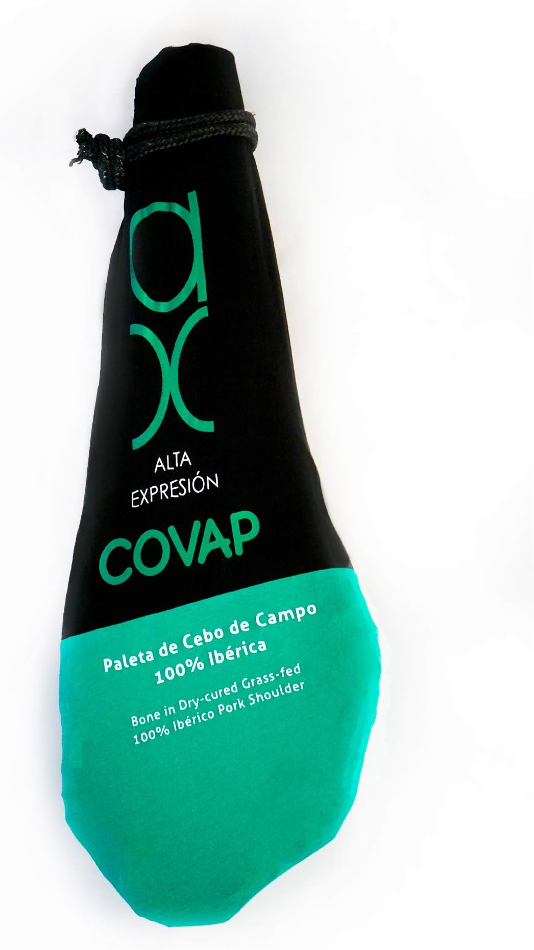 Grass-Fed 100% Iberico Ham (Shoulder) Bone-in by COVAP (10-13 Lbs) Plus Ham Holder and Carving Knife